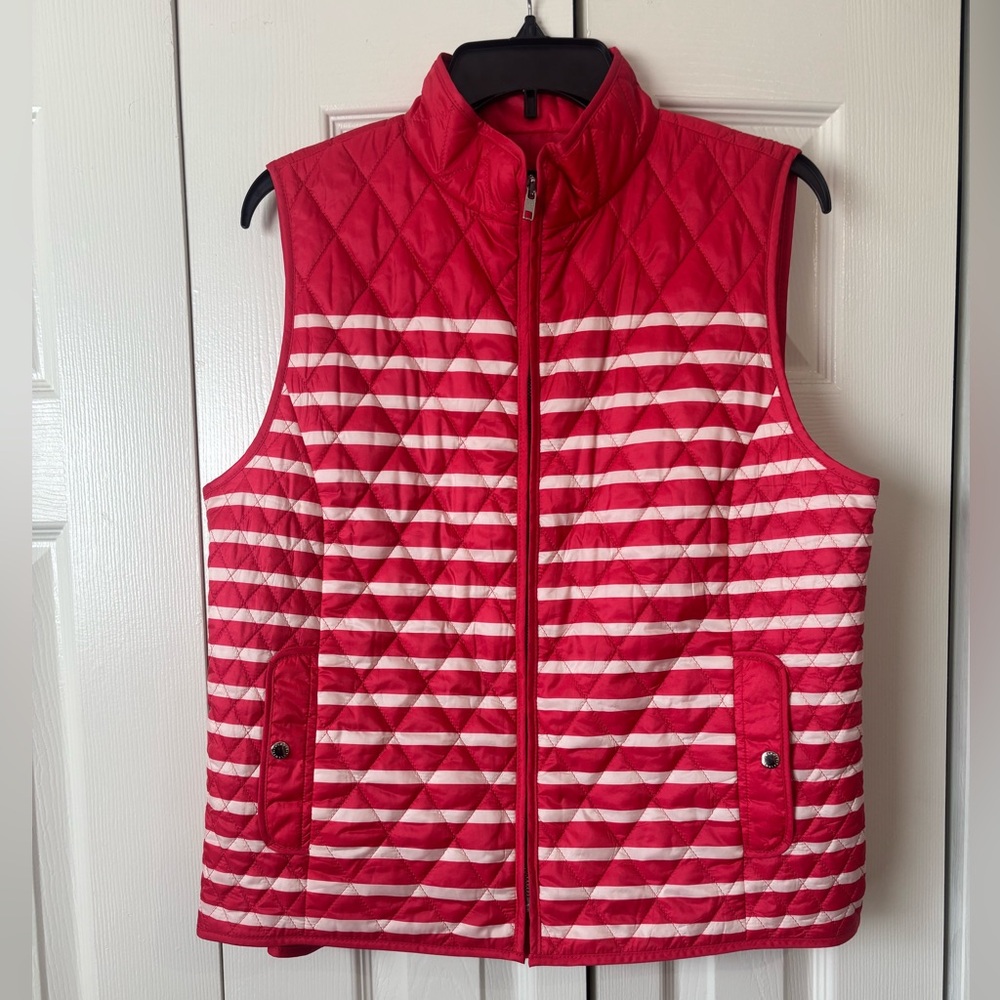 Talbots Women's Petites
Lightweight Quilted Jacket Red, Full Zip, Size Large (P)